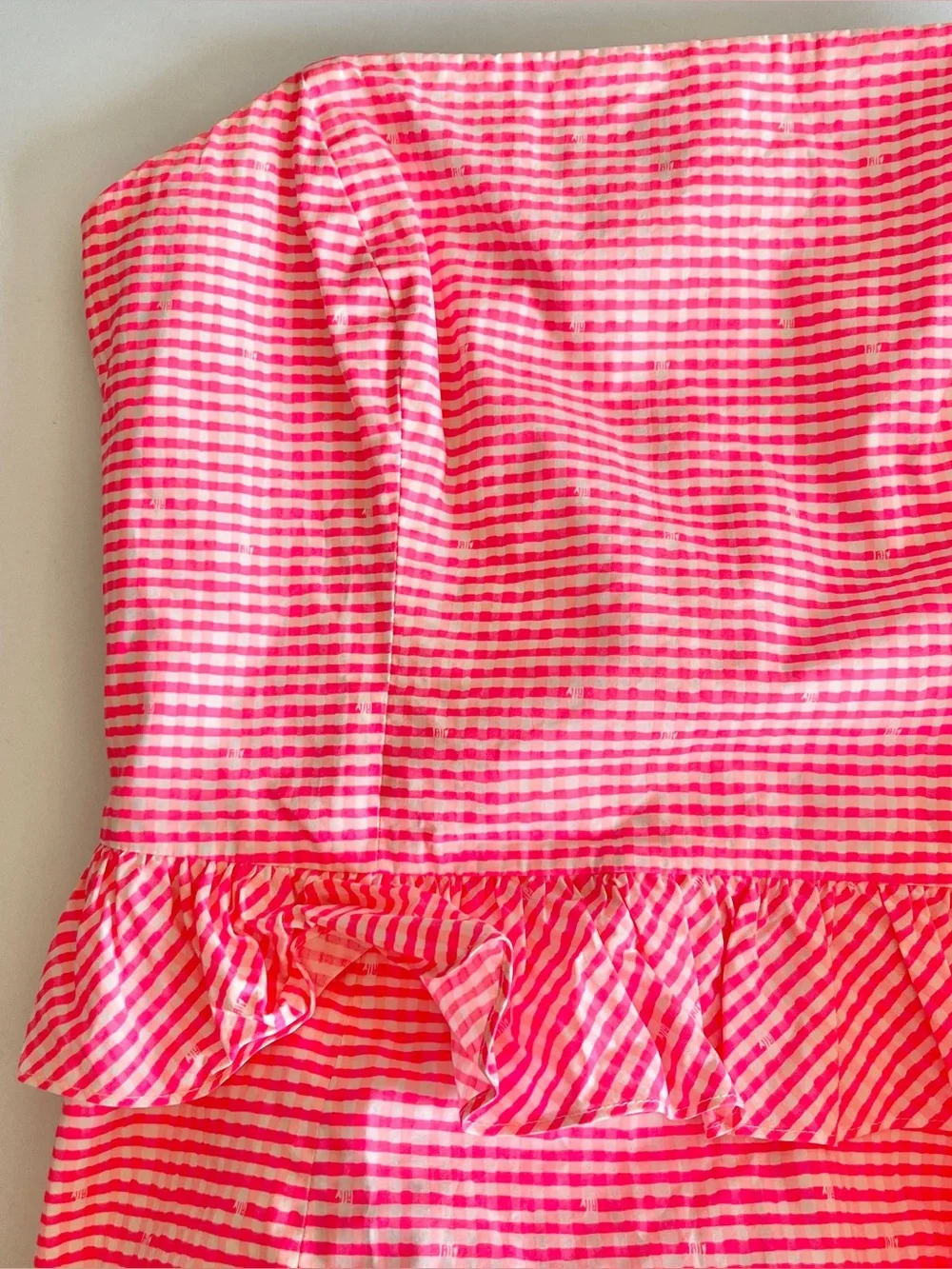 Lilly Pulitzer strapless pink gingham dress womens 8 Lowe seersucker preppy mini - Picture 5 of 14